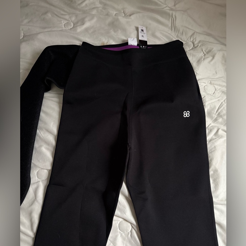 90 Degree By Reflex Black and Purple Leggings